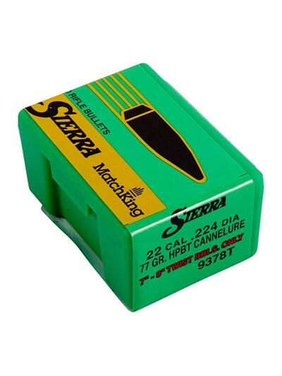 MATCHKING 22 CALIBER (0.224'') 77GR CANNELURE HPBT 50/BOX