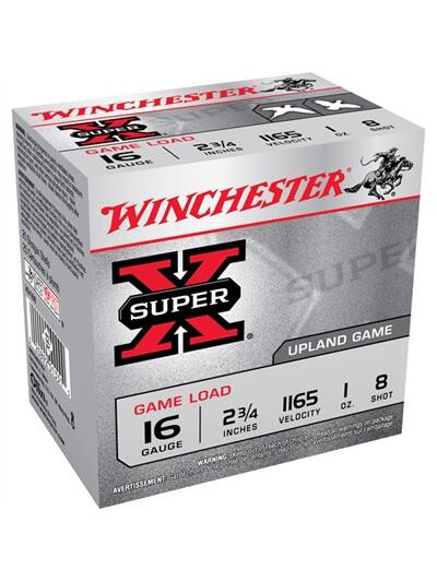 SUPER-X 16 GAUGE 2-3/4'' 1 OZ #8 SHOT 25/BOX