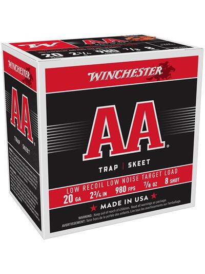AA LOW RECOIL LOW NOISE 20 GAUGE 2-3/4'' 7/8OZ #8 SHOT 25/BOX