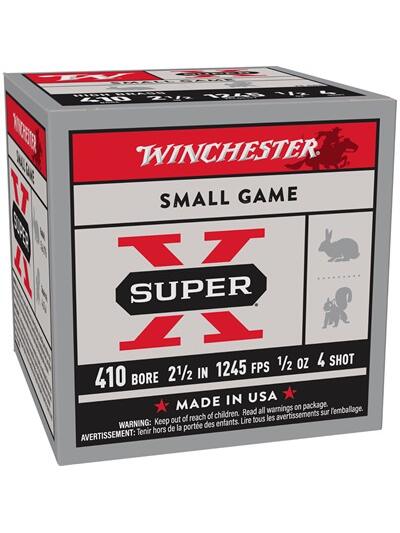SUPER-X 410 BORE 2-1/2'' 1/2OZ #4 SHOT 25/BOX