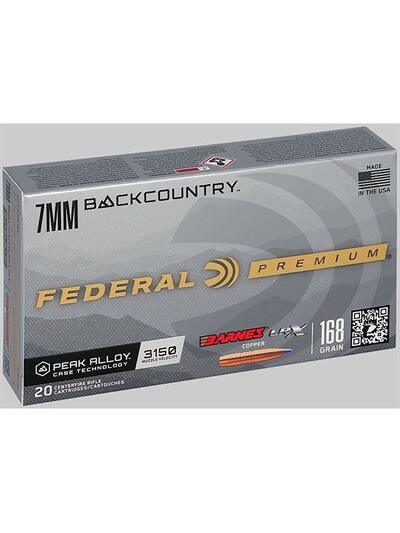 BARNES LRX COPPER 7MM BACKCOUNTRY 168GR POLYMER BT 20/BOX