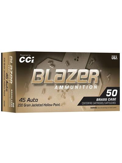 BLAZER BRASS HP 45 ACP 230GR JACKETED HOLLOW POINT 50/BOX