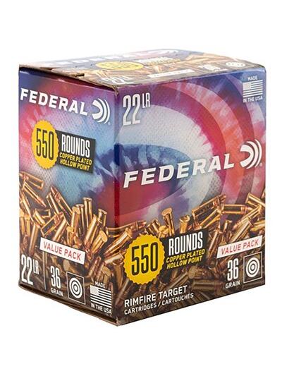 TARGET 22 LONG RIFLE 36GR COPPER PLATED HOLLOW POINT 550/BOX