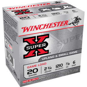 Winchester Ammo XU206 Super X Game Load 20Gauge 2.75" 7/8oz 6Shot 25 Per Box/10 Case
