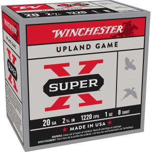 Winchester Ammo X208 Super X Heavy Game Load High Brass 20Gauge 2.75" 1oz 8Shot 25 Per Box/10 Case