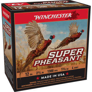Winchester Ammo X12PH4 Super Pheasant Magnum High Brass 12Gauge 2.75" 1 3/8oz 4Shot 25 Per Box/10 Case