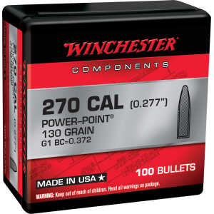 Winchester Ammo WB270P130X Centerfire Rifle  270Win 130gr Power Point 100 Per Box/10 Case