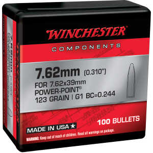 Winchester Ammo WB762P123X Centerfire Rifle  7.62mm 123gr Power Point 100 Per Box/10 Case
