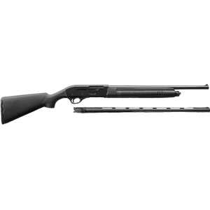 Akkar 111225 Churchill 220 Combo 20 Gauge with 18.50" or 26" Barrel, 3" Chamber, 5+1 Capacity, Blued Metal Finish & Black Synthetic Right Hand (Full Size)