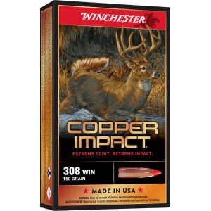 Winchester Ammo X308CLF Copper Impact  308Win 150gr Copper Extreme Point Lead Free 20 Per Box/10 Case