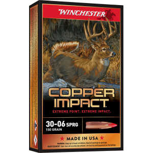 Winchester Ammo X3006CLF Copper Impact  30-06Springfield 150gr Copper Extreme Point Lead Free 20 Per Box/10 Case