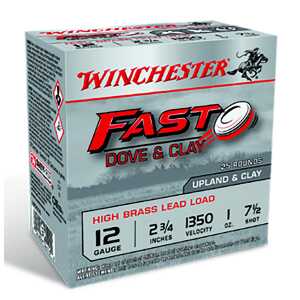 Winchester Ammo WFD127B Fast Dove & Clay High Brass 12Gauge 2.75" 1oz 7.5Shot 25 Per Box/10 Case