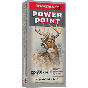 Winchester Ammo X222502 Power-Point  22-250Rem 64gr 20 Per Box/10 Case