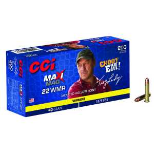 CCI 958 Maxi-Mag Varmint 22WMR 40gr Jacketed Hollow Point 200 Per Box/10 Case