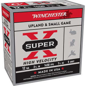 Winchester Ammo X12HV5 Super X High Velocity 12Gauge 2.75" 1 1/4oz 5Shot 25 Per Box/10 Case