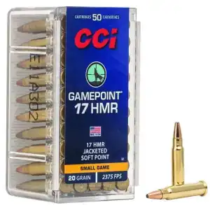 CCI RIMFIRE AMO 17 HMR 20GR GAMEPOINT 50RD (40 BOX CASE)