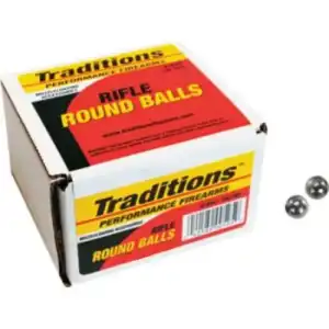 TRADITIONS MUZZLELOADING REVOLVER LEAD ROUND BALL 36 CAL 375 DIA 100/PK ( 6 PER CASE )