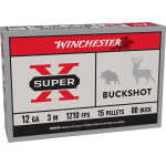Winchester Ammo XB12300 Super X  12Gauge 3" 15Pellets 00Buck Shot 5 Per Box/50 Case - Image 1