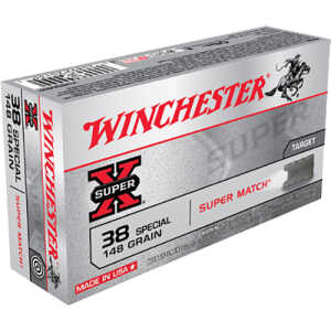 Winchester Ammo X38SMRP Super X  38Special 148gr Super Match Lead Semi Wadcutter 50 Per Box/10 Case