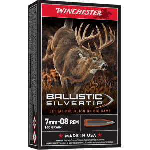 Winchester Ammo SBST708 Ballistic Silvertip  7mm-08Rem 140gr Rapid Controlled Expansion Polymer Tip 20 Per Box/10 Case