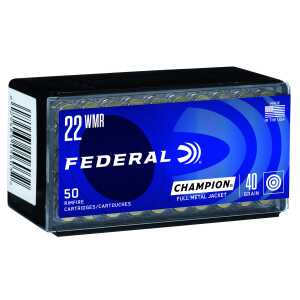 Federal 737 Champion Training Rimfire 22WMR 40gr Full Metal Jacket 50 Per Box/60 Case