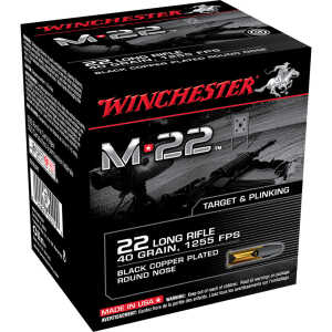 Winchester M-22 Pistol Ammo 22 LR 40 gr. Round Nose 500 rd.