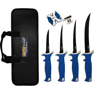 ACCUSHARP 6-PIECE FILLET KNIFE - KIT W/SHARPENER & ZIP CASE