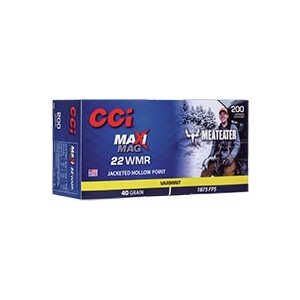 CCI 22 WMR Maxi-Mag Ammunition Meat Eater 40 Grain Jacketed Hollow Point 200 Rounds