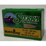 Sierra 30 Cal (.308 Dia) Reloading Bullets Matchking SRAA2121 125 Grain Flat Base Hollow Point 100 Pieces - Image 1