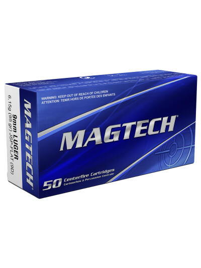 Magtech 9D Range/Training  9mmLuger 95gr Jacketed Soft Point Flat 50 Per Box/20 Case