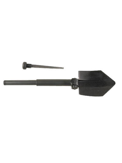Glock ET17070 Entrenching Tool  Three Position Adjustment For Multiple Users, Surface Treated Black Polymer/Saw Inside Handle, Includes Nylon Storage Pouch