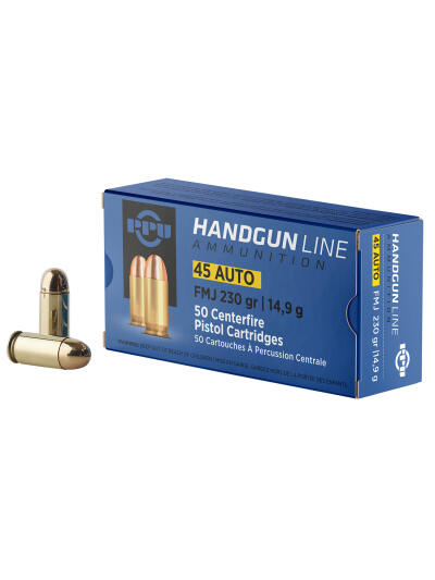 PPU PPH45F Handgun  45ACP 230gr Full Metal Jacket 50 Per Box/10 Case