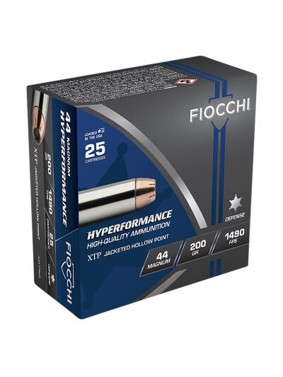 Fiocchi 44XTPB25 Hyperformance  44RemMag 200gr Hornady XTP Hollow Point 25 Per Box/20 Case