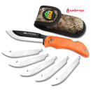 Outdoor Edge RB20C RazorLite  3.50" Folding Plain Black Oxide 420J2 SS Blade TPR Blaze Orange Handle