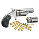 North American Arms 22MSCTW Wasp  22 LR 22 WMR 5 Shot 1.13" Stainless Steel Vent Rib Barrel, Stainless Frame & Cylinder, Black Pebbled Rubber Grip, Exposed Hammer