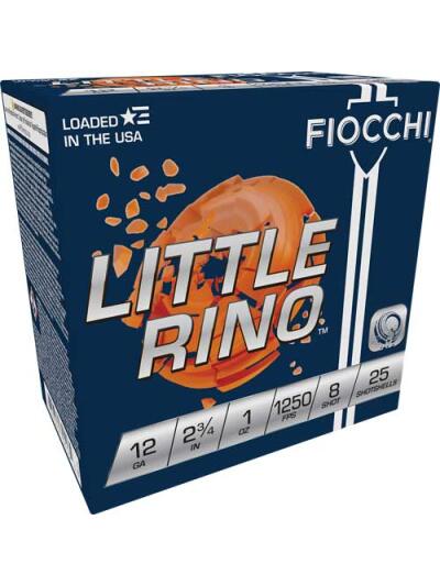FIOCCHI LITTLE RINO 12GA 2.75" - 1OZ #8 1250FPS 250RD CASE