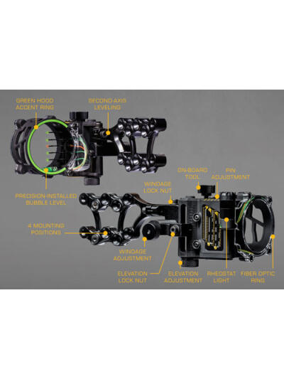 TROPHY RIDGE BOW SIGHT FIX 5 - 5-PIN .019 RH BLACK