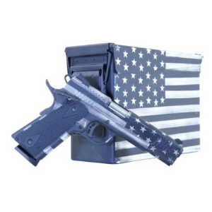Citadel CITC45FUSGAC 1911-A1 .45 ACP 5" 8+1 Grayscale US Flag Cerakote w/ Cerakoted Ammo Can - Image 1