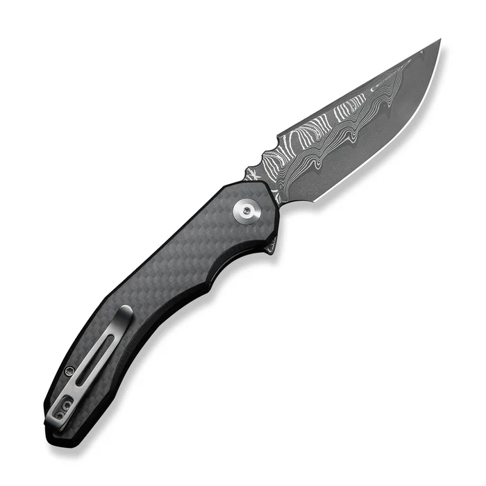 Bluetick Flipper Knife Carbon Fiber Overlay On Black G10 Handle