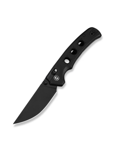 Noctis Thumb Stud & Crossbar Lock Knife Black G10 Handle (2.98"" Black Stonewashed Nitro-V Blade)