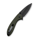 Faeger Flipper & Thumb Stud & Button Lock Knife Milled OD Green G10 Handle