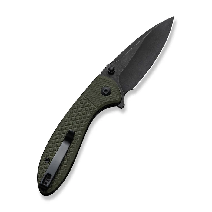 Faeger Flipper & Thumb Stud & Button Lock Knife Milled OD Green G10 Handle