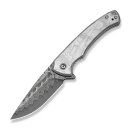 Voidflare Flipper Knife G10 With Aluminum Foil Handle (2.92"" Damascus Blade)