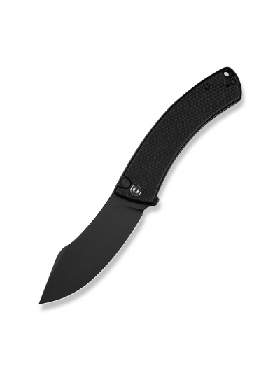 Outlaw Muk Flipper & Button Lock Knife Black G10 Handle (3.47"" Black Stonewashed 14C28N Blade)