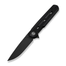 Navo Flipper Knife Black G10 Handle (3.25"" Black Stonewashed Nitro-V Blade)