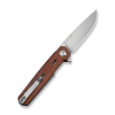 Navo Flipper Knife Guibourtia Wood Handle (3.25"" Satin Finished Nitro-V Blade)