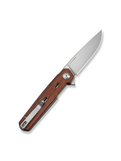 Navo Flipper Knife Guibourtia Wood Handle (3.25"" Satin Finished Nitro-V Blade)