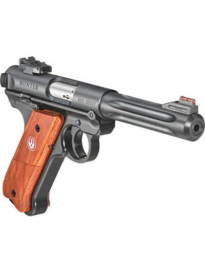 RUGER MARK IV HUNTER 22LR - 5.5" BLUE FLUTED ADJ. LAMINATD