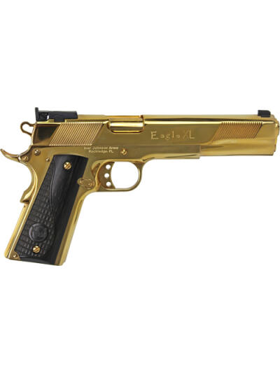 IVER JOHNSON EAGLE XL - 45ACP 6" 24K GOLD BLACK WOOD
