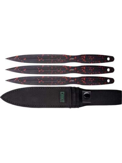 CRKT ONION THROWING KNIVES - 6.25" BLACK/RED 3-PACK W/SHTH